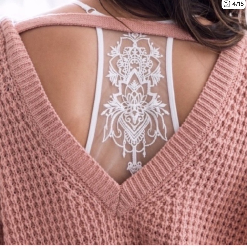 White Lace Racerback Bralette - Women Intimates & Sleepwear - Picture 4 of 12
